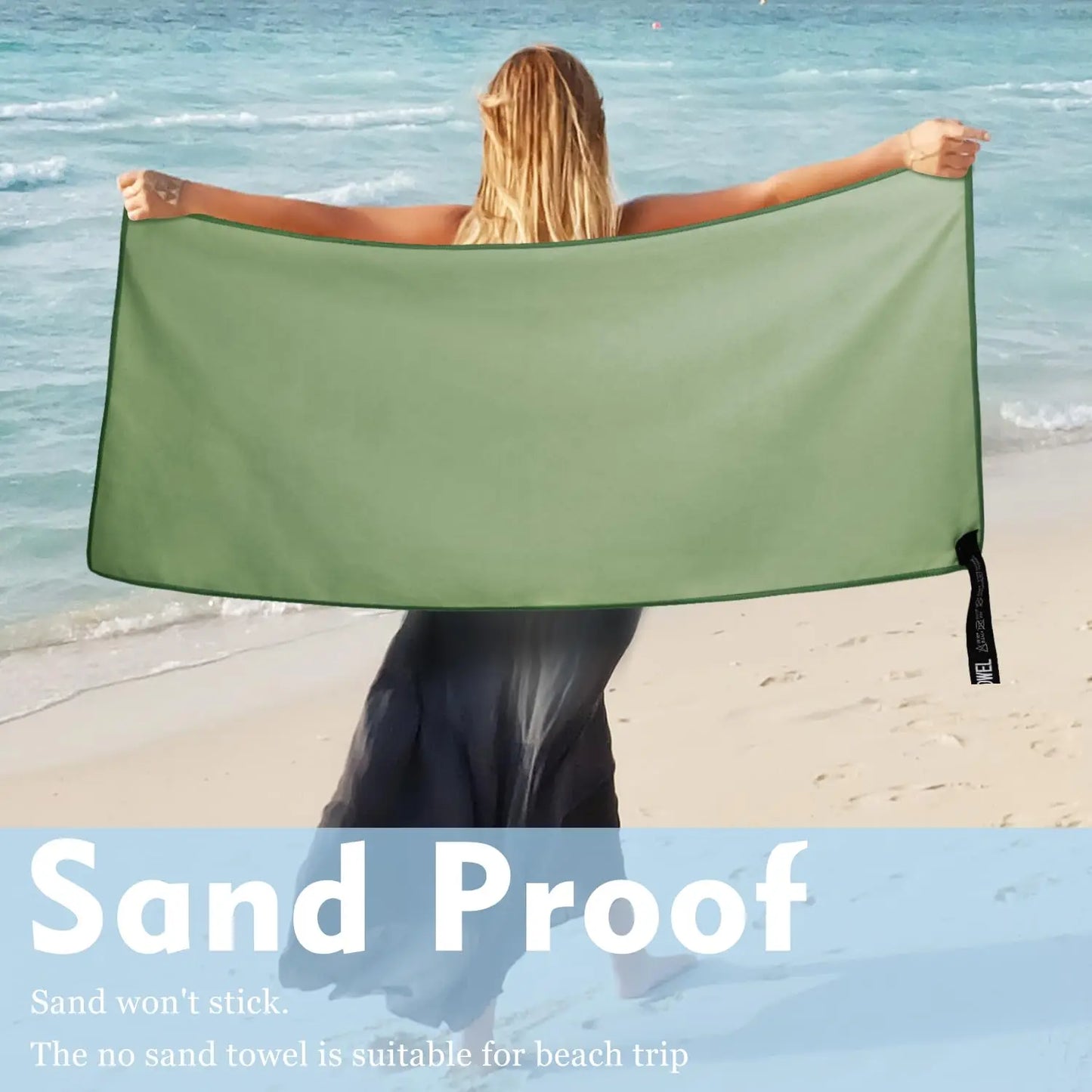Beach Towel Sports Microfiber Quick Dry Pocket Towel Portable Ultralight Absorbent Towel for Swimming Pool Gym Fitness Yoga