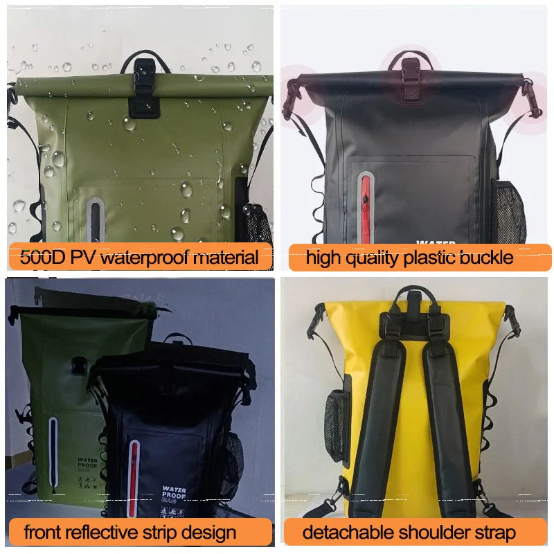 Waterproof Kayak Dry Bag Drift Swimming Backpack Large River Trekking Shoulder Beach Diving Dry Rafting Canoeing PVC Camping Bag