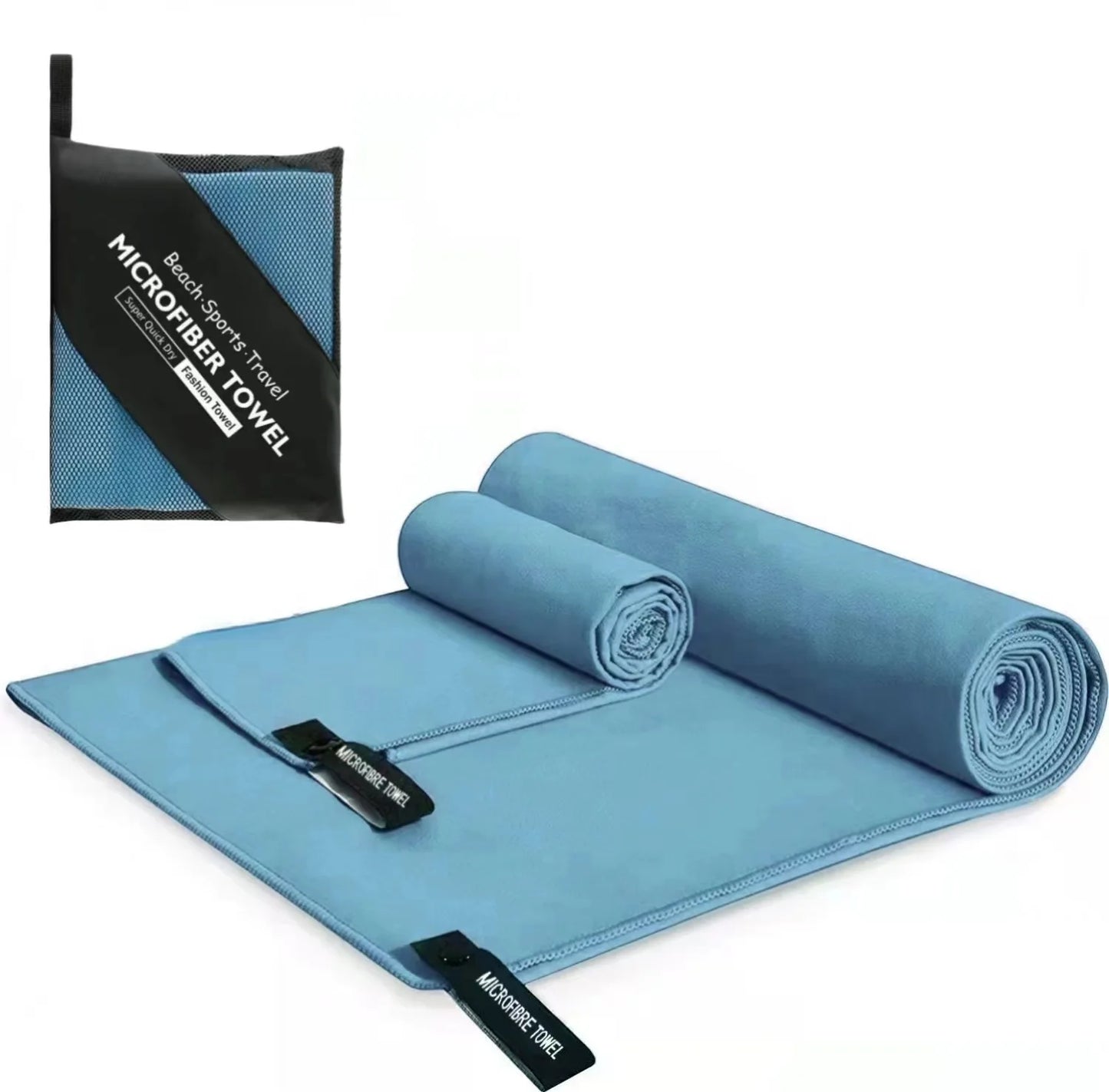 Beach Towel Sports Microfiber Quick Dry Pocket Towel Portable Ultralight Absorbent Towel for Swimming Pool Gym Fitness Yoga