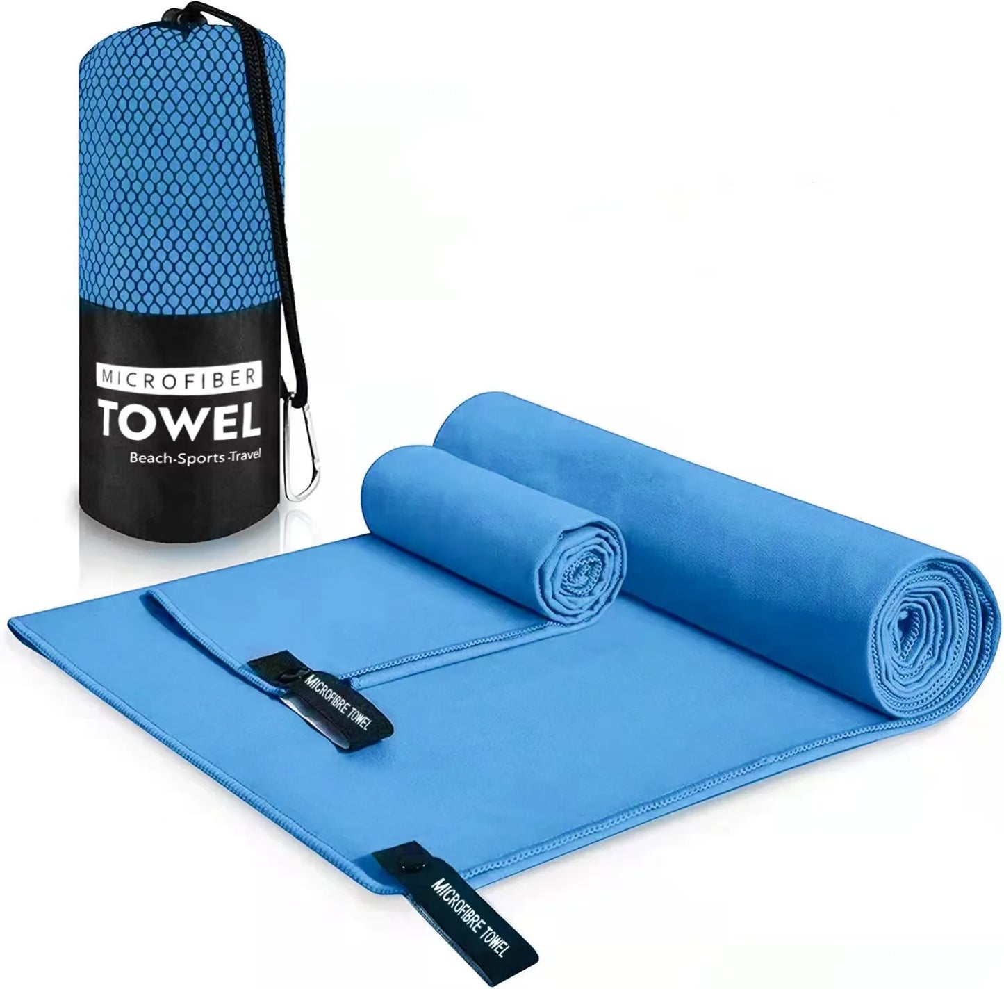 Beach Towel Sports Microfiber Quick Dry Pocket Towel Portable Ultralight Absorbent Towel for Swimming Pool Gym Fitness Yoga