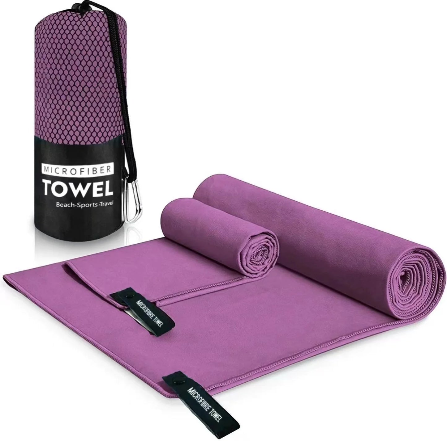 Beach Towel Sports Microfiber Quick Dry Pocket Towel Portable Ultralight Absorbent Towel for Swimming Pool Gym Fitness Yoga