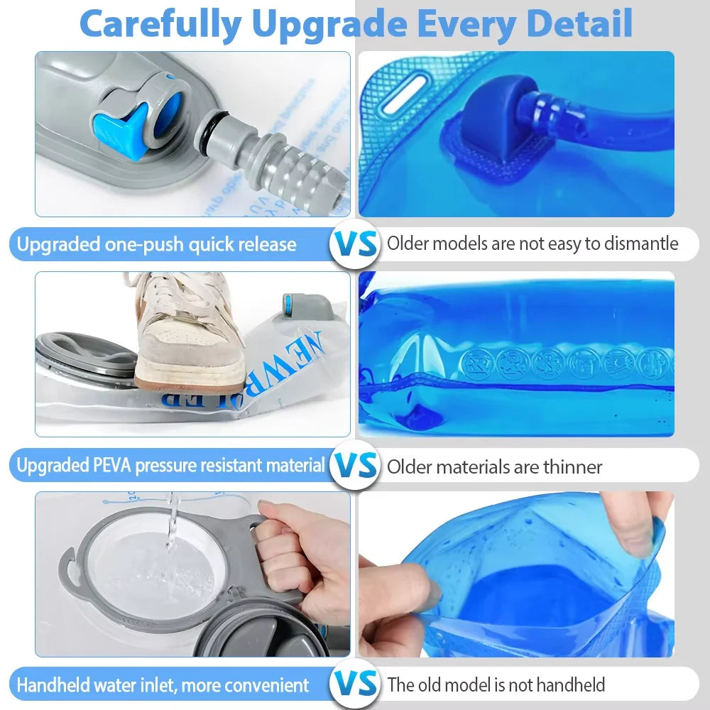 NEWBOLER Sports Water Bladder Hydration Pack Storage Bag BPA Free Portable Food Grade Outdoor Drinking Camping Water Bag