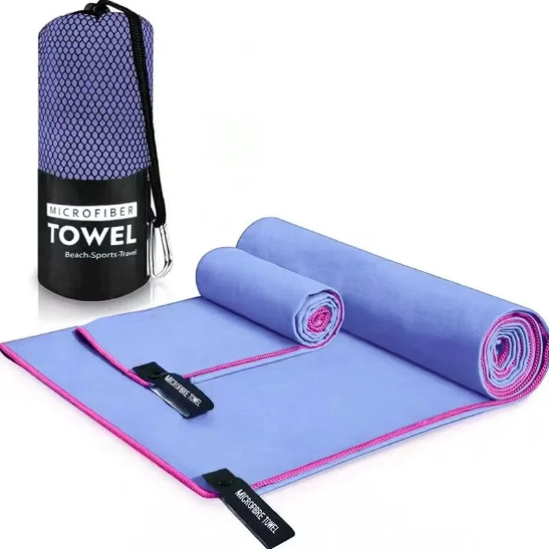 Beach Towel Sports Microfiber Quick Dry Pocket Towel Portable Ultralight Absorbent Towel for Swimming Pool Gym Fitness Yoga
