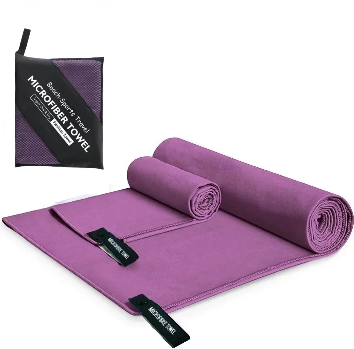 Beach Towel Sports Microfiber Quick Dry Pocket Towel Portable Ultralight Absorbent Towel for Swimming Pool Gym Fitness Yoga