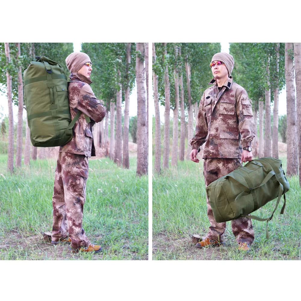 80L Tactical Camping Backpack Men Hiking Bag Outdoor Sports Travel Bucket round Trekking Rucksack Men Traveling Trekking Bags