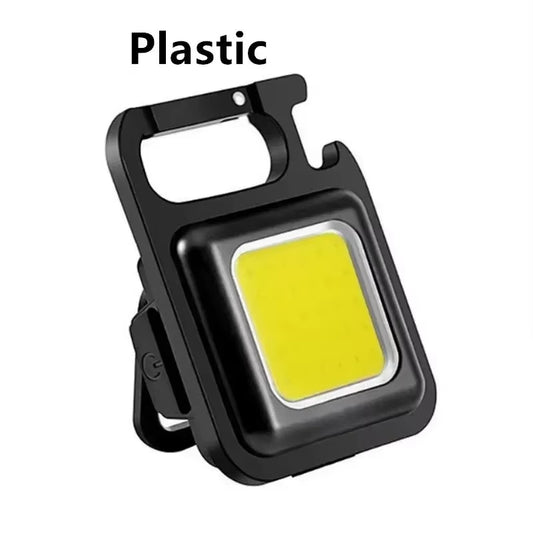 Mini USB-C Rechargeable Keychain Flashlight – 800 Lumen COB Work Light with Magnetic Base, Bottle Opener & 4 Modes | Hike This Supply