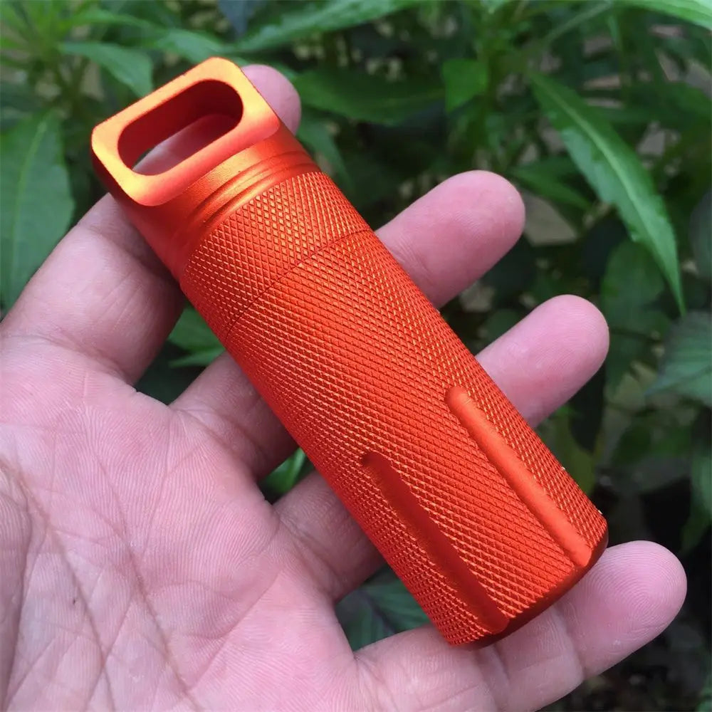 Outdoor Aluminum EDC Survival Kit Waterproof Seal Bottle Capsule/Pill Airtight Case Outdoor Tools Capsule Holder Storage