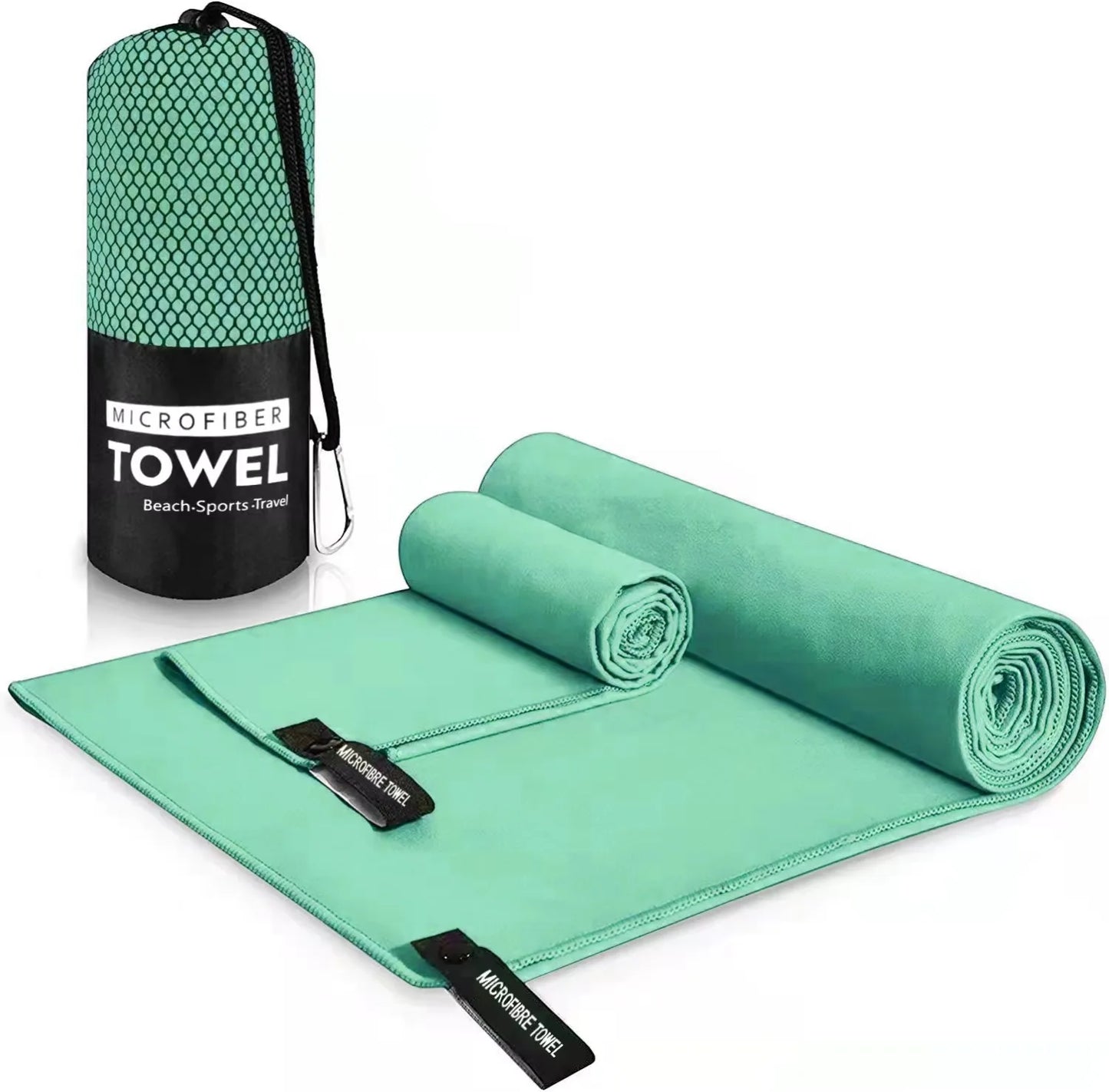 Beach Towel Sports Microfiber Quick Dry Pocket Towel Portable Ultralight Absorbent Towel for Swimming Pool Gym Fitness Yoga