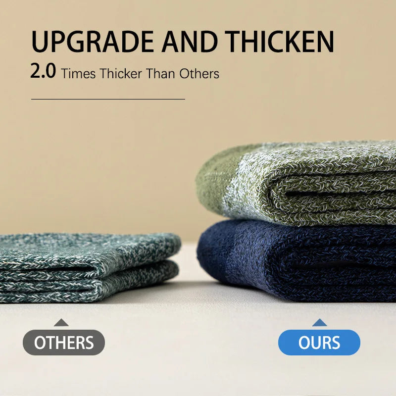 5 Pairs Merino Wool Socks for Men, Super Thick Hiking Socks Thermal Socks for Cold Weather