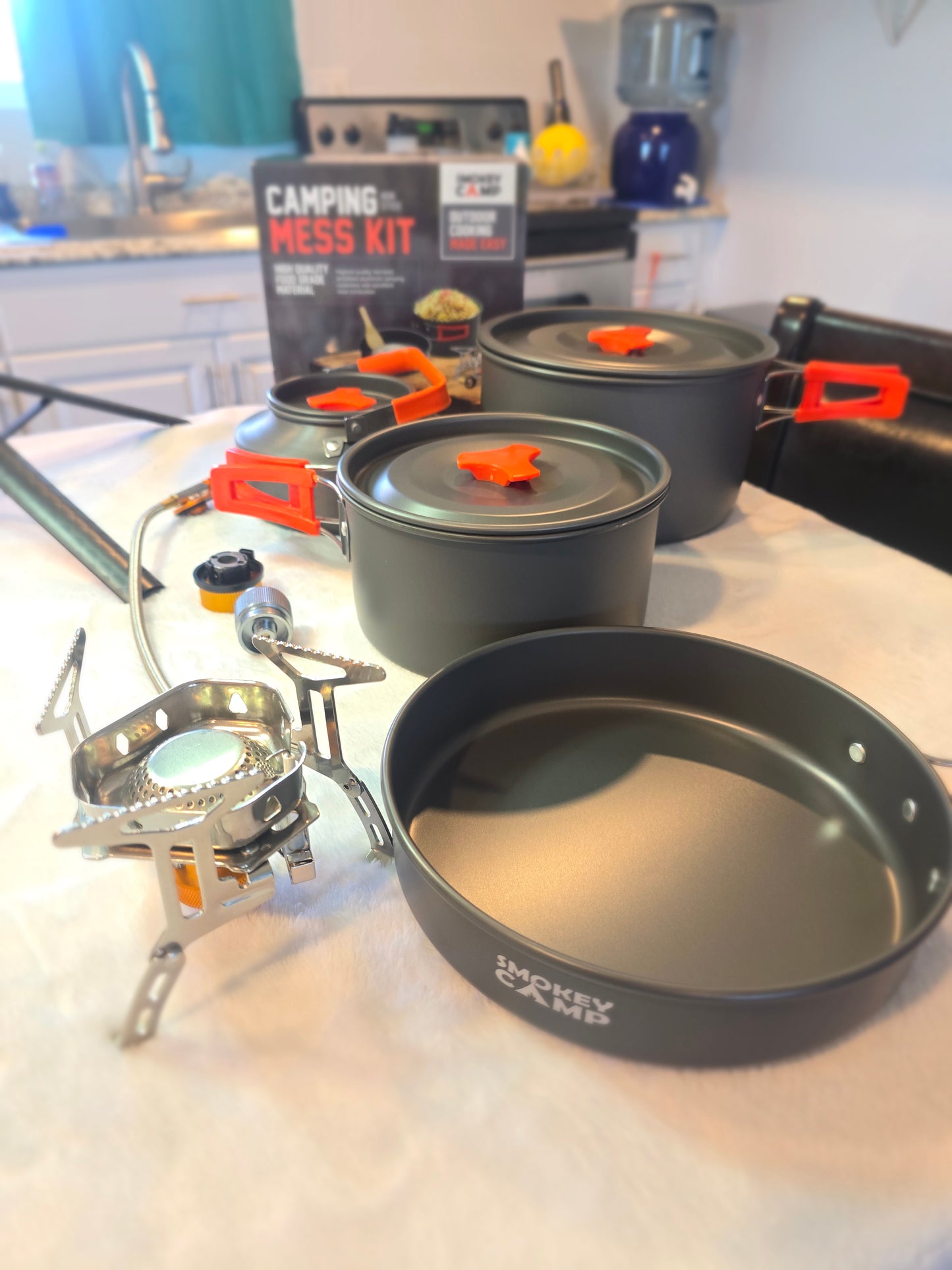 11-Piece Camping Cookware Mess Kit – Non-Stick Backpacking Pots & Pans Set with Stove & Utensils